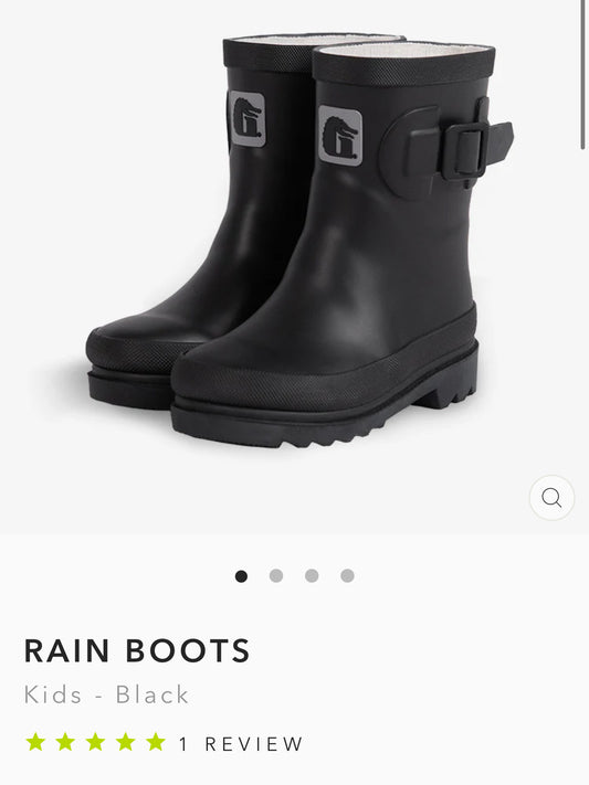 RAIN BOOTS, YOUTH, BLACK