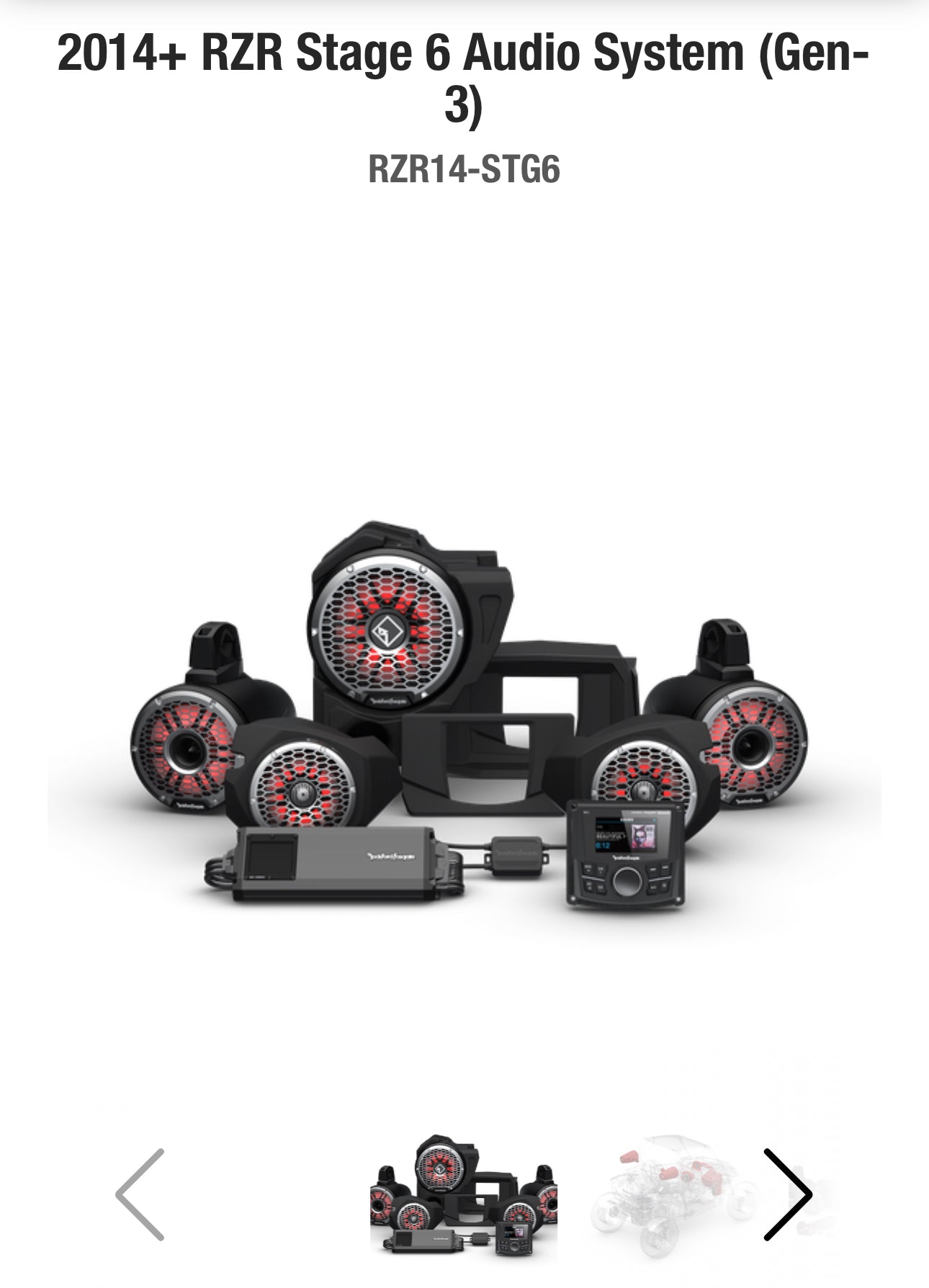 ROCKFORD FOSGATE 2014+RZR  STAGE 6 KIT